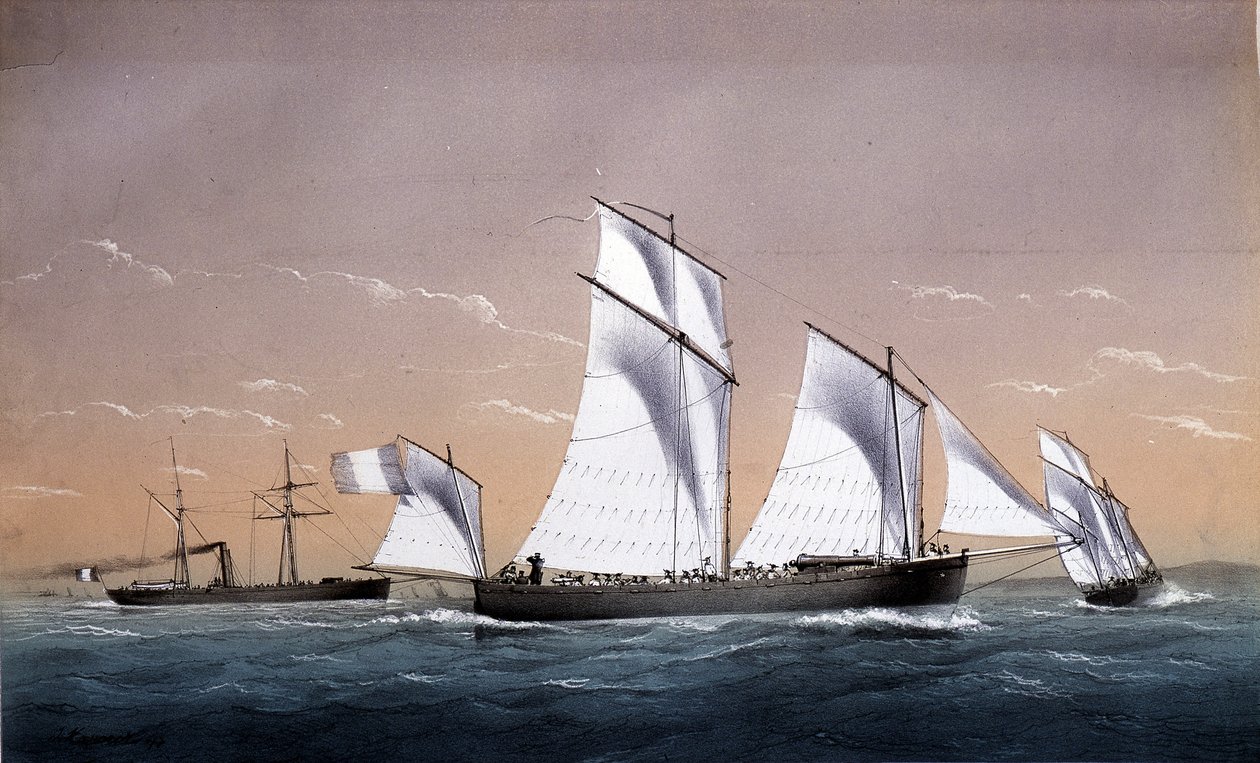 环球舰队 - 在“”海军陆战队大约 1850 年“””，公元 作者 未知艺术家