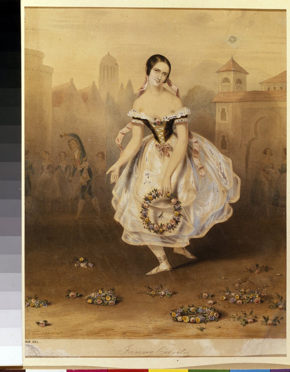 La ballerine italienne Fanny (Francesca) Cerrito (1817-1909)（芭蕾舞演员范妮-瑟里托）。新古典主义 19 世纪。国家戏剧和音乐艺术博物馆，圣彼得堡。 作者 未知艺术家