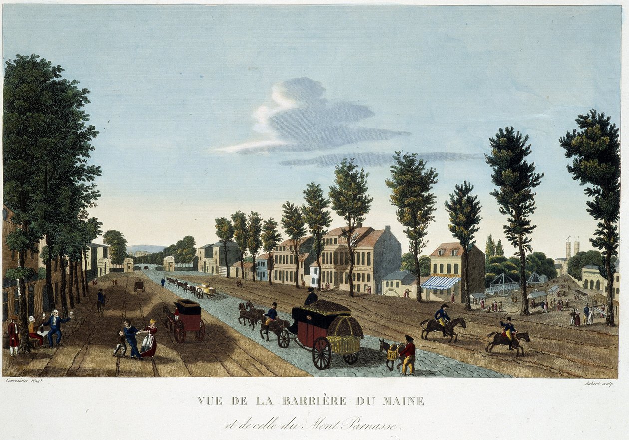 La Barrier du Maine，大约 1820 年 - 在 Courvoisier 的“巴黎景观”中 作者 未知艺术家
