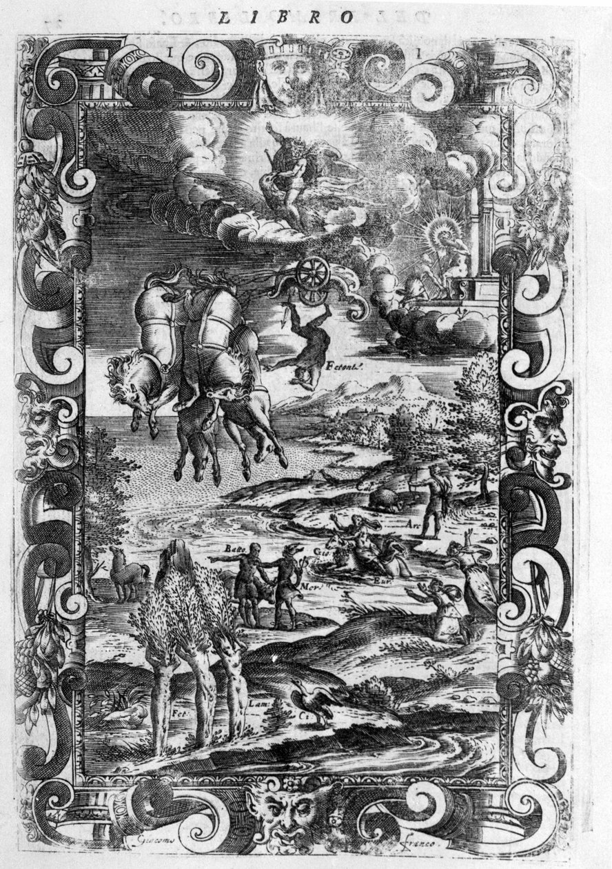 La chute de Phaeton (Phaethon) - in “” Les Metamorphoses”” by Ovide - Editions de Paris 作者 未知艺术家