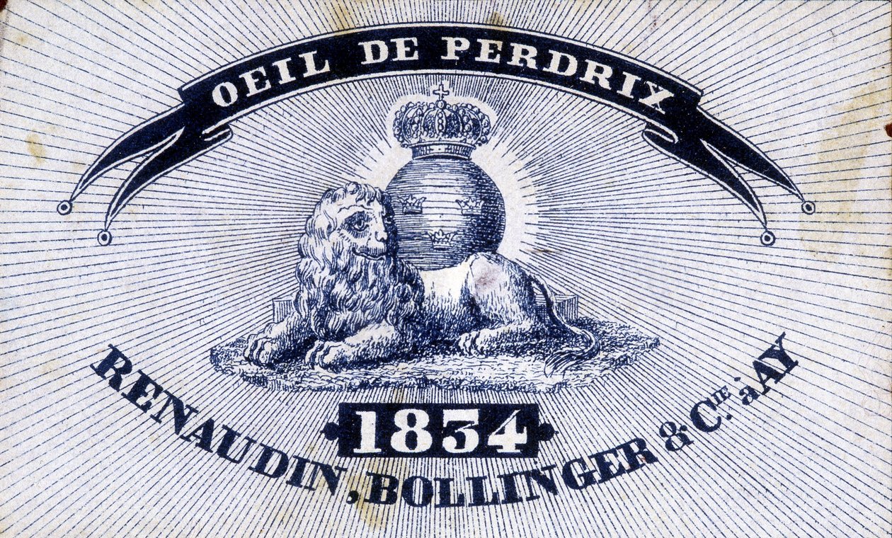 标签 "鹧鸪的眼睛 - Renaudin, Bollinger & Cie à AY - 1834"。 作者 未知艺术家