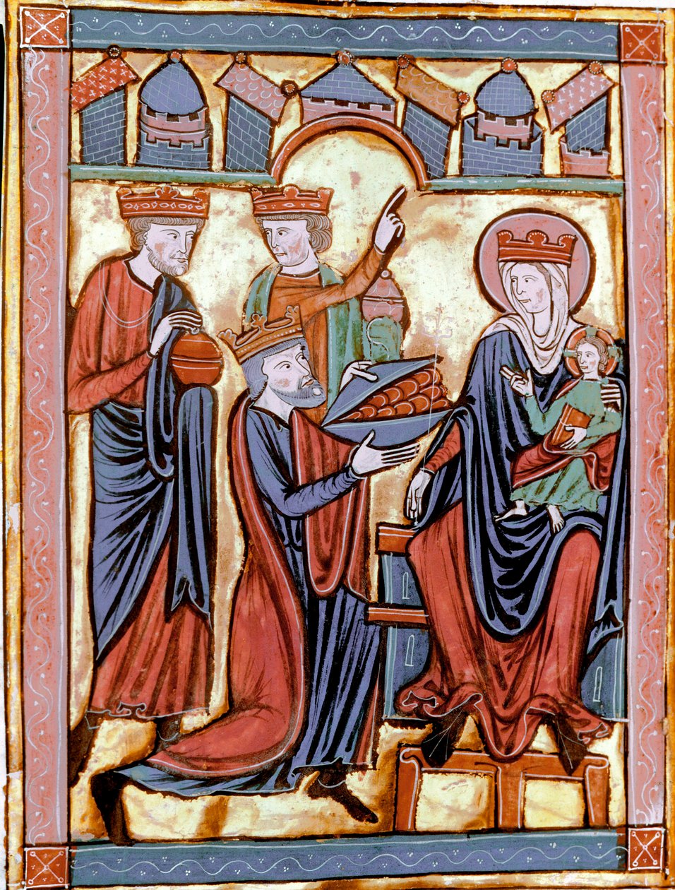 贤士的崇拜取自“” Liber Psalmorum um um um calendario ”或“ ” Psalter for use of Paris ”（Ms Leber 6）13世纪。 鲁昂，图书馆 作者 未知艺术家