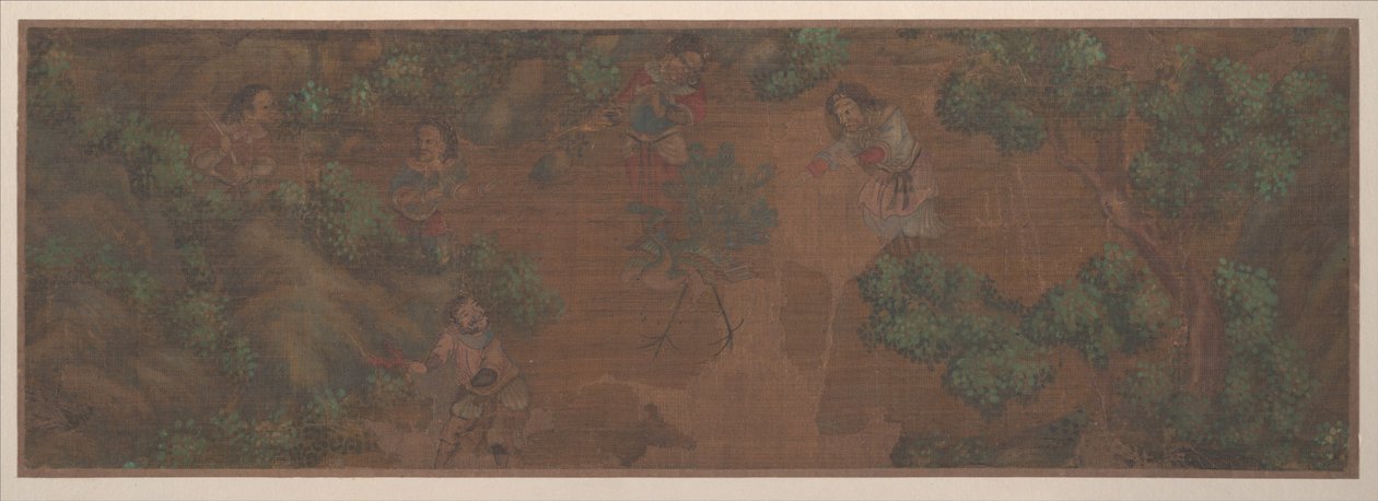 林中人物山水画（册页；绢本设色） 作者 未知艺术家