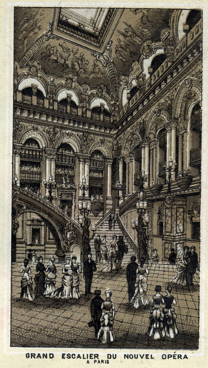 巴黎新歌剧院（Opera Garnier）的大楼梯。 作者 未知艺术家