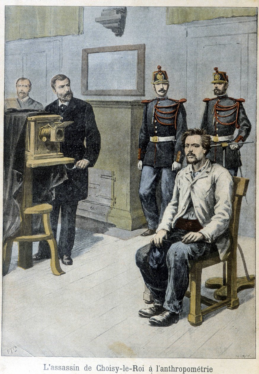 人体测量学中的 Choisy-le-Roi（和 M. Alphonse Bertillon）的刺客 - 1899 年 5 月，“Le Petite Journal” 作者 未知艺术家