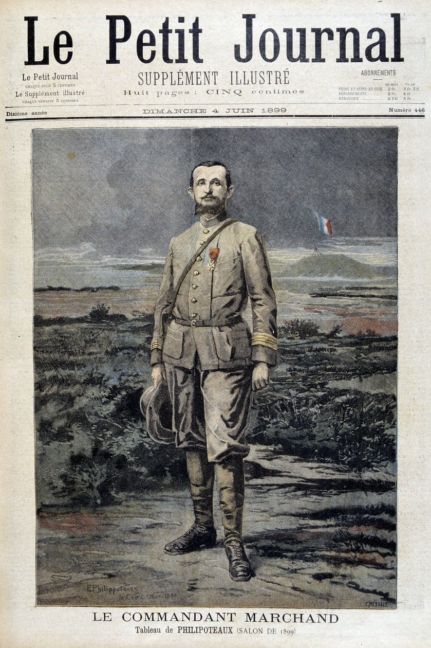 马尔尚指挥官 - 在 1899 年 4 月 6 日的“小日记”中 作者 未知艺术家