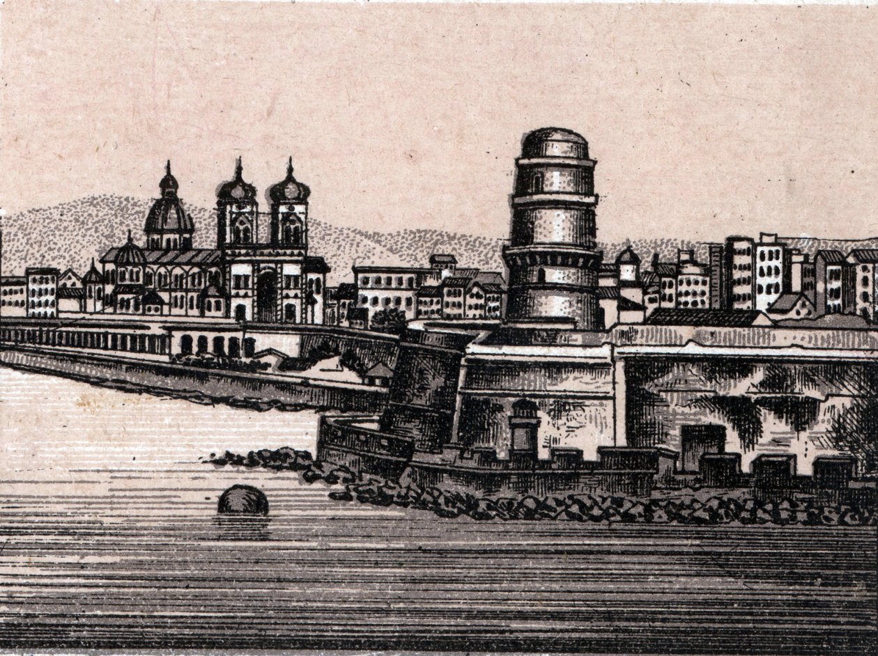 Le fort saint Jean a Marseille in "The world illustrates 168 views" 无日期（19世纪末）。 作者 未知艺术家