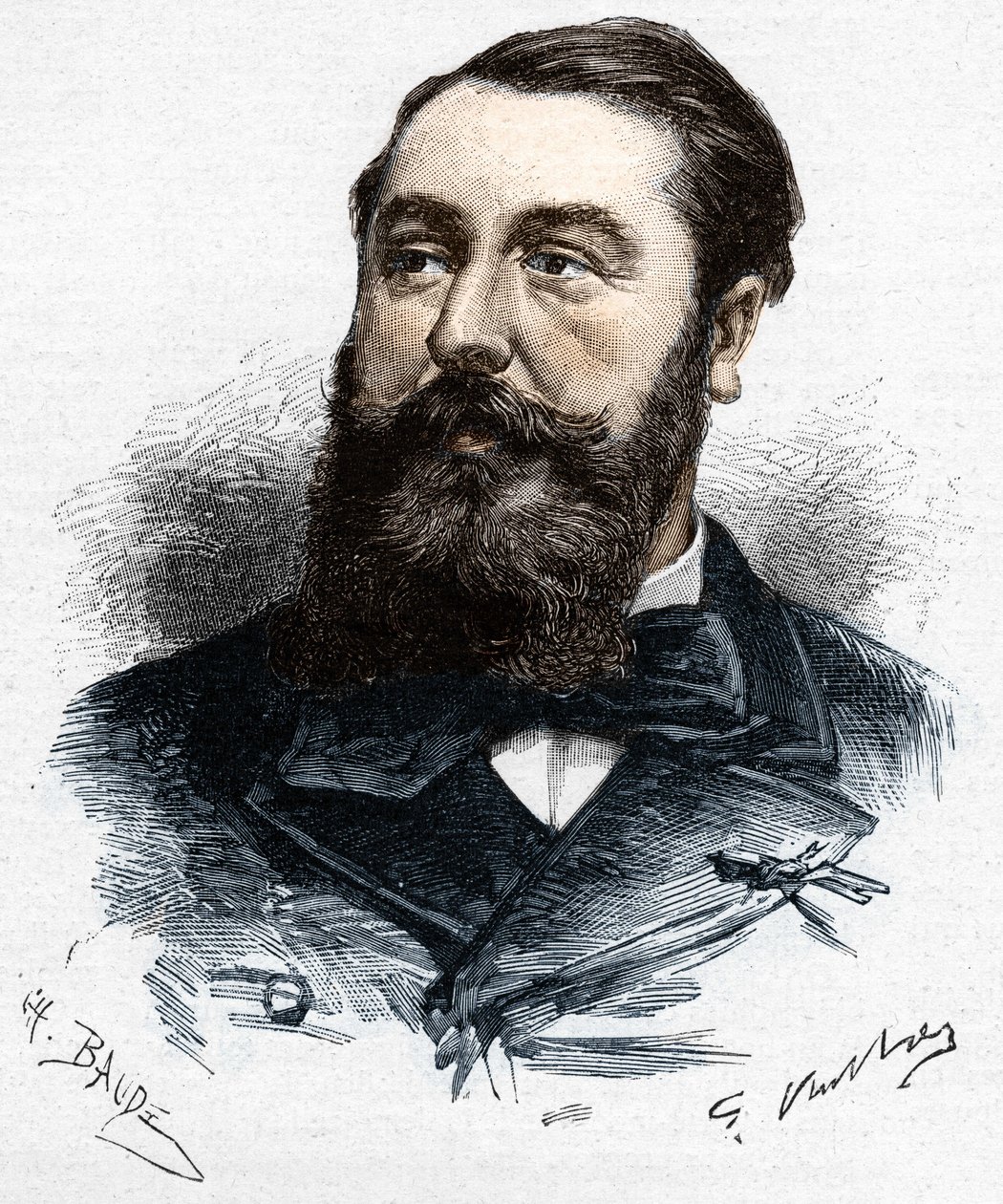 利奥-德利贝斯（1836-1891），法国音乐家和作曲家。Charles Baude在Gaston Vuillier之后创作的木刻版画 - 载于1883年4月28日的《世界画报》。 作者 未知艺术家