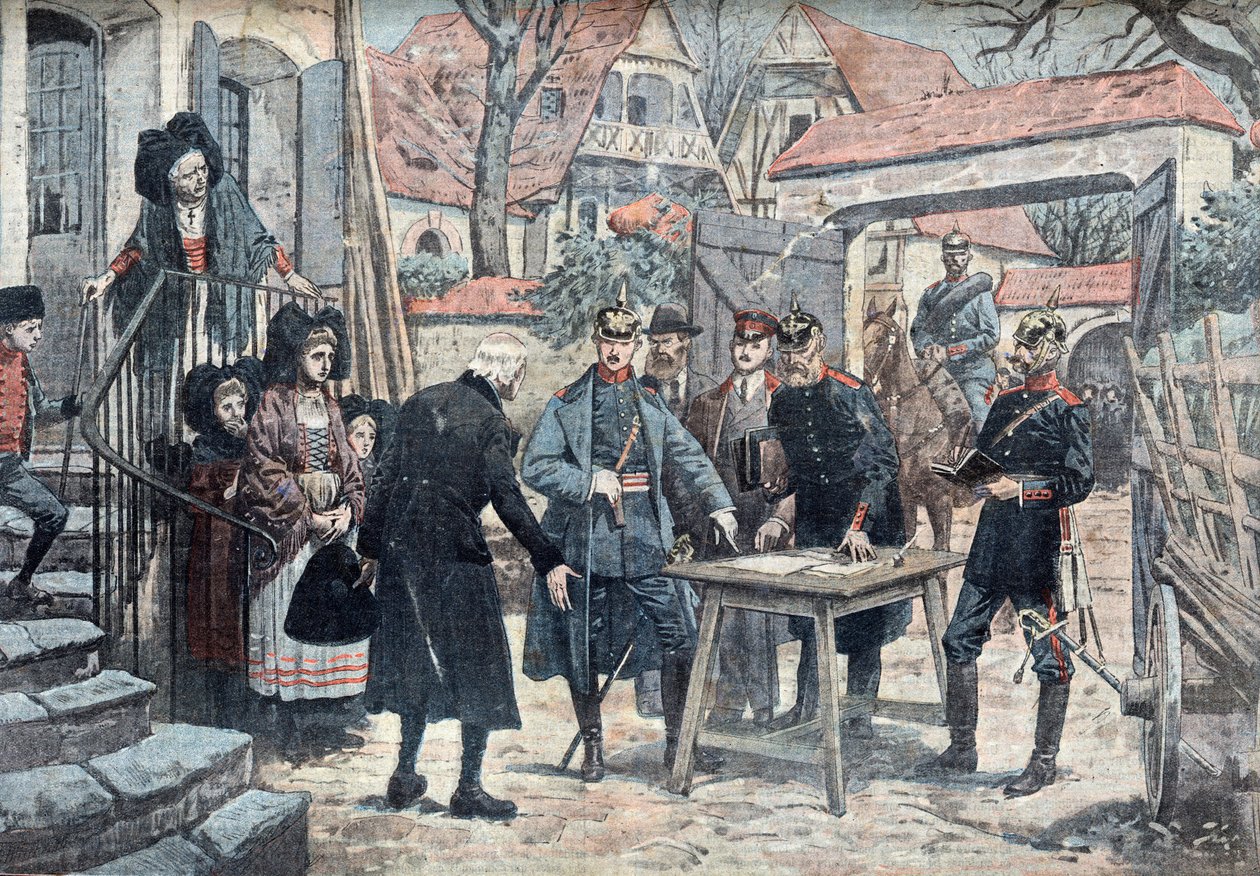 Les Alsace, mars 1918 (German officers campaigning in Alsace, march 1918) 插图摘自 "Le pelerin" 10/03/1918 Collection privee Â 作者 未知艺术家