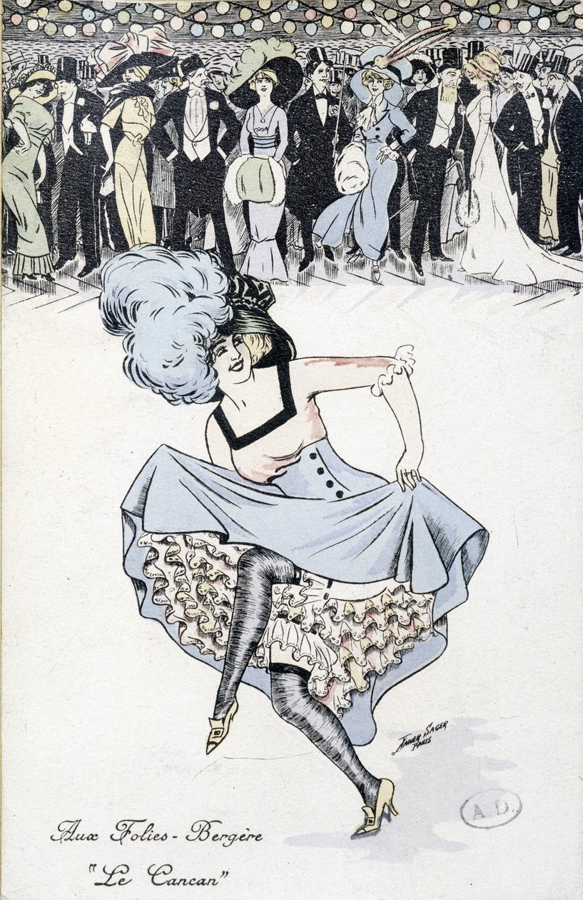 Les Folies-Bergères：“康康舞”，未注明日期 作者 未知艺术家