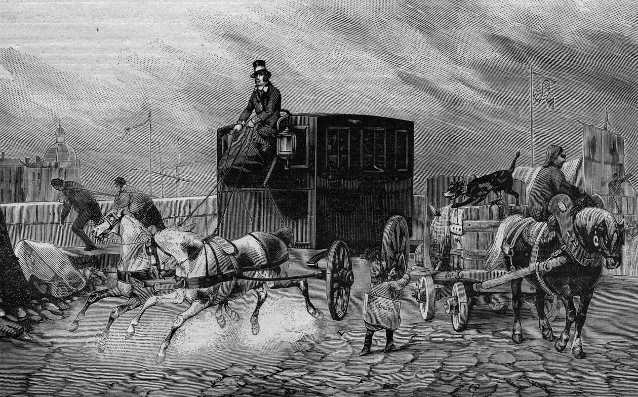 19世纪的巴黎大巴：拉贝尔纳斯--1892年的雕版画 作者 未知艺术家