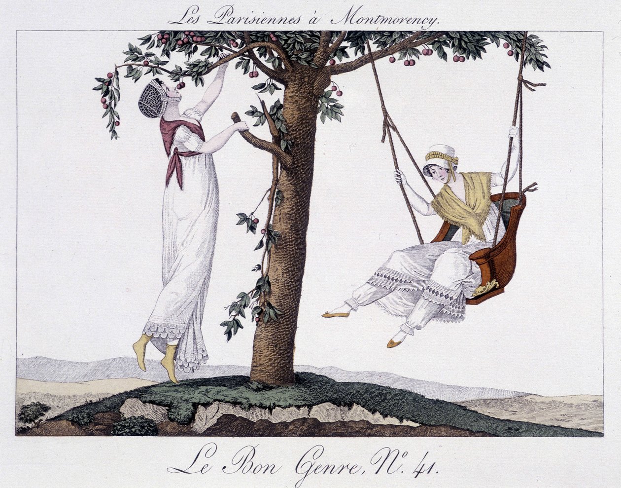 巴黎妇女在蒙莫朗西（摆动）--在 "Le Bon Genre "中 作者 未知艺术家