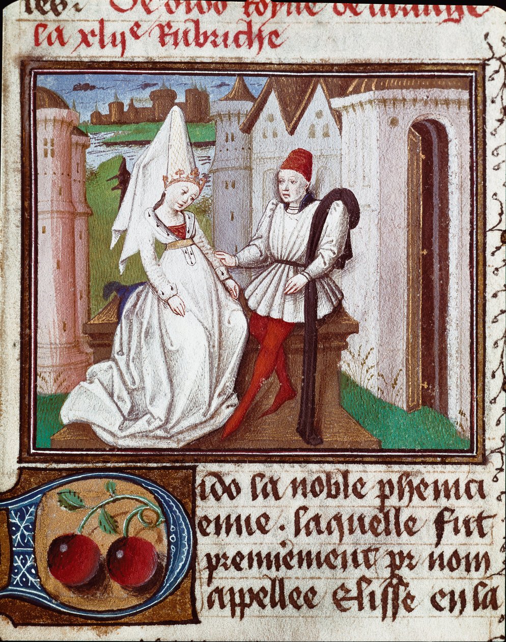 Les amours de Didon，迦太基和 Enee Miniature 的创始人，取自 Giovanni Boccaccio di Jean Boccace (1313-1375) 的“光明与贵族女性之书” 作者 未知艺术家