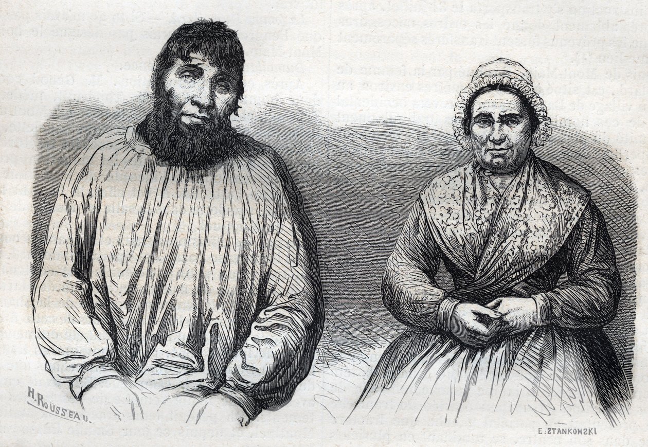 Les epoux Dumollard（马丁-杜莫拉尔（1810-1862）和他的妻子帮凶玛丽-安妮（Marie-Anne）-马丁内特（1814-1875） 19世纪的雕刻作品 作者 未知艺术家