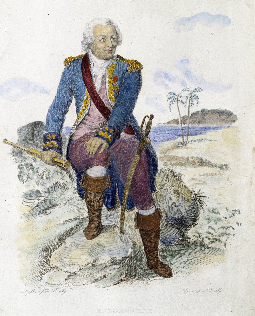 路易-安托万，布干维尔伯爵（1729-1811），法国航海家。- 在梅内克的 "Le Plutarque Français "中 作者 未知艺术家