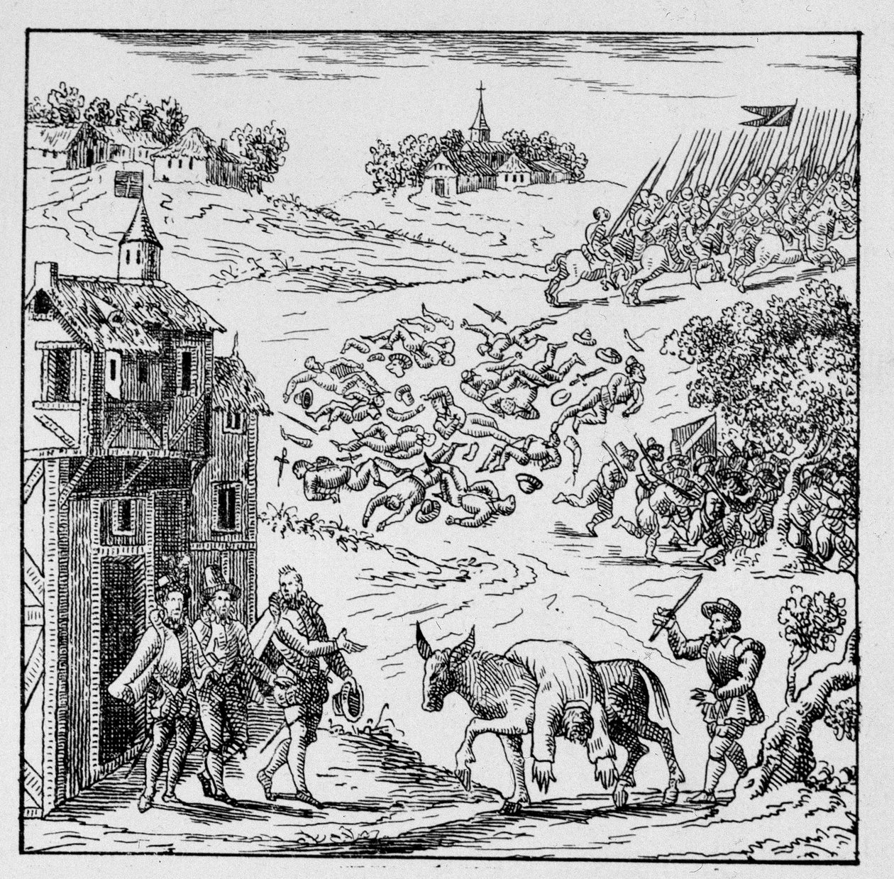波旁的路易一世，孔德亲王（Bourbon-Conde）（1530-1569）在战斗中阵亡，他的尸体被穿上安尼斯服，被带到雅尔纳克，暴露在全军面前，然后卖给了公爵 Longueville 的，他的姐夫，他带着他 作者 未知艺术家
