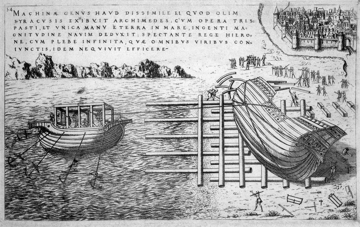 Machine for launching ships in the 16th century - ed. 1578 作者 未知艺术家