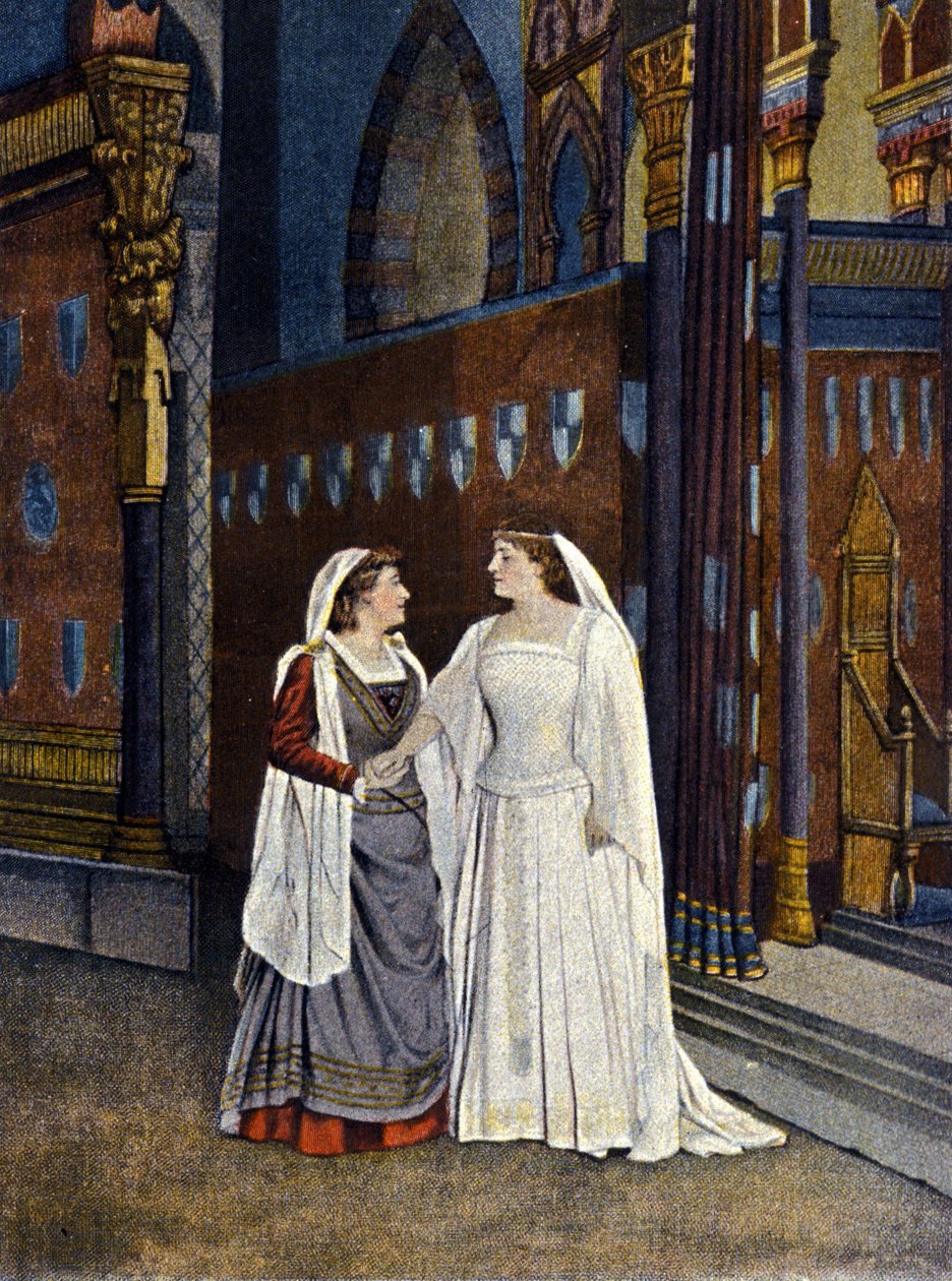 Mademoiselle Hadamard and Mademoiselle Dudlay in “The Cid”” by Pierre Corneille (1606 - 1684). Lithograph of the 19th century. 作者 未知艺术家