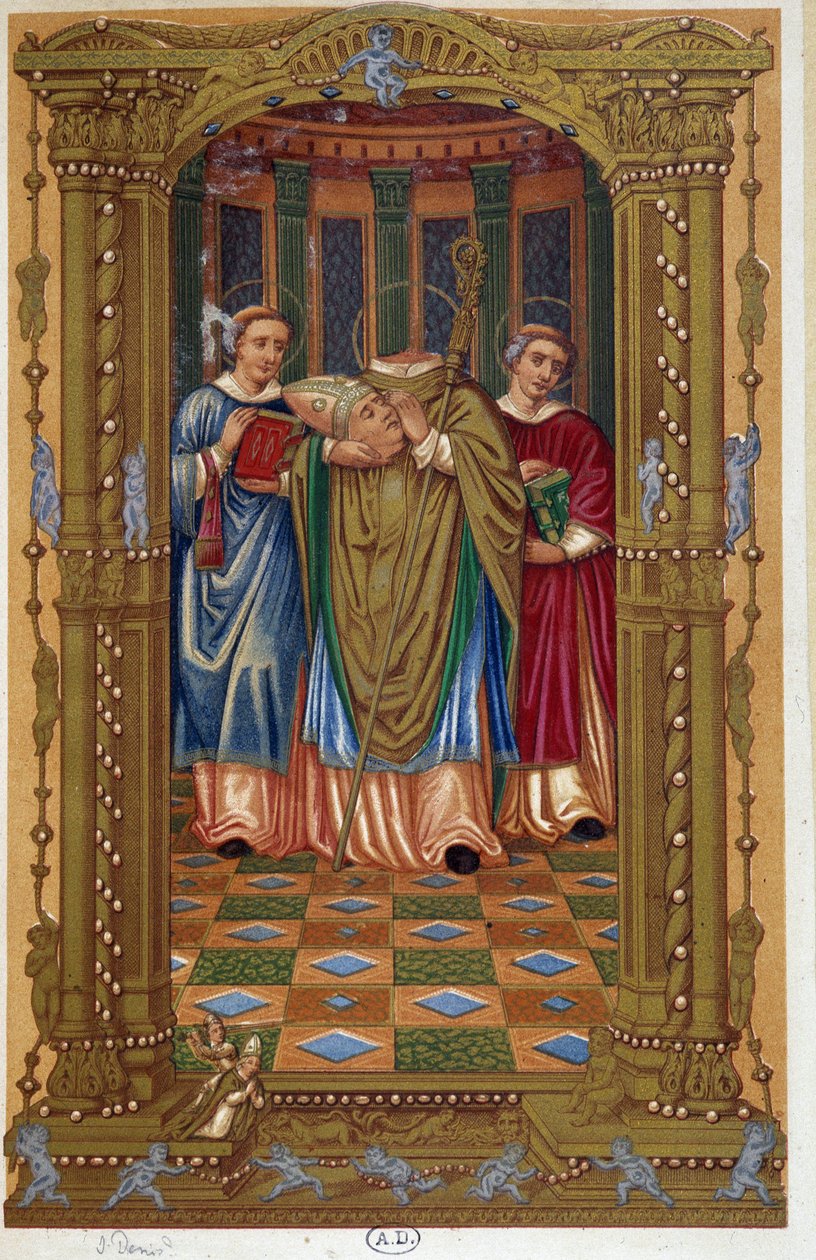 Martyrdom of Saint Denis (holding his head in his arms), after 16th century document. 作者 未知艺术家