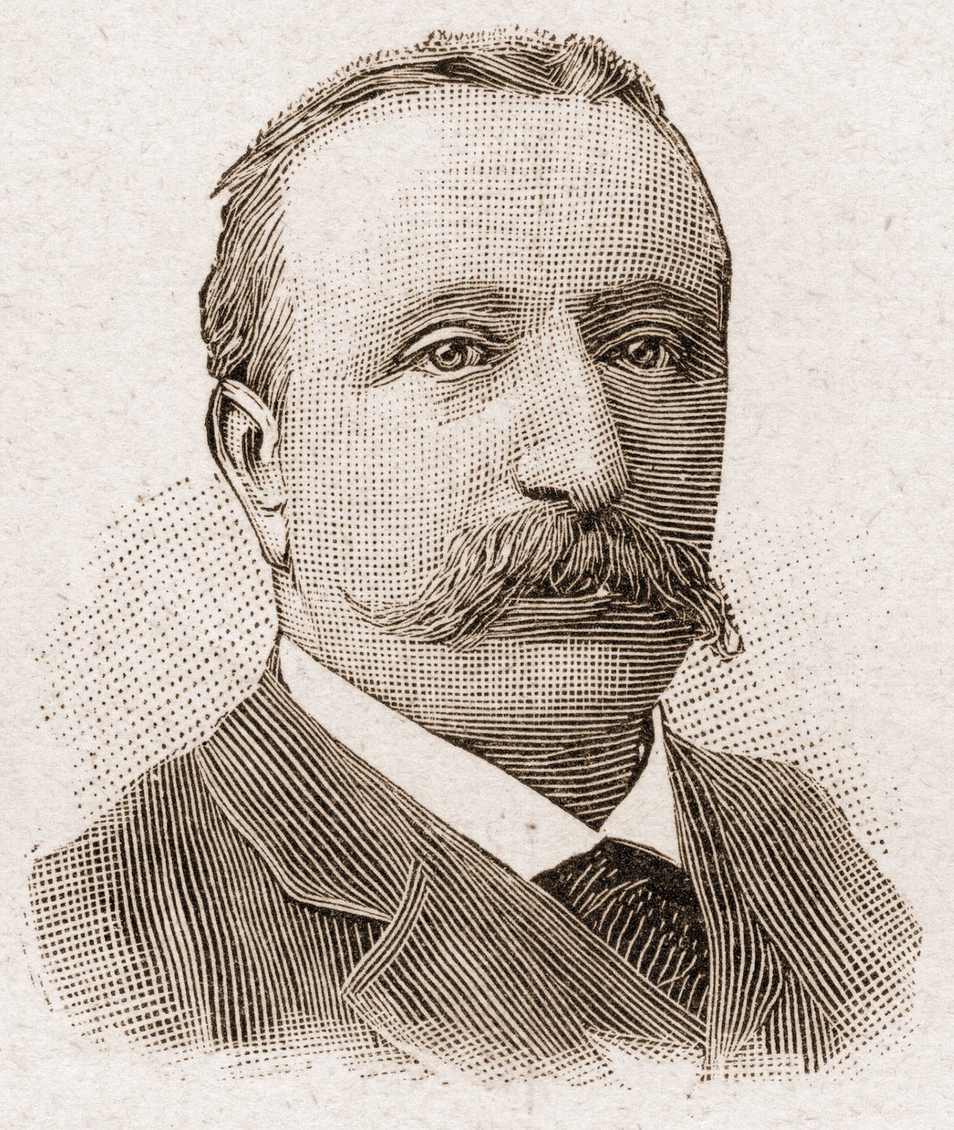 1895年的法兰西学院成员：法国历史学家阿尔伯特-索莱尔（1843-1906）的肖像。 作者 未知艺术家
