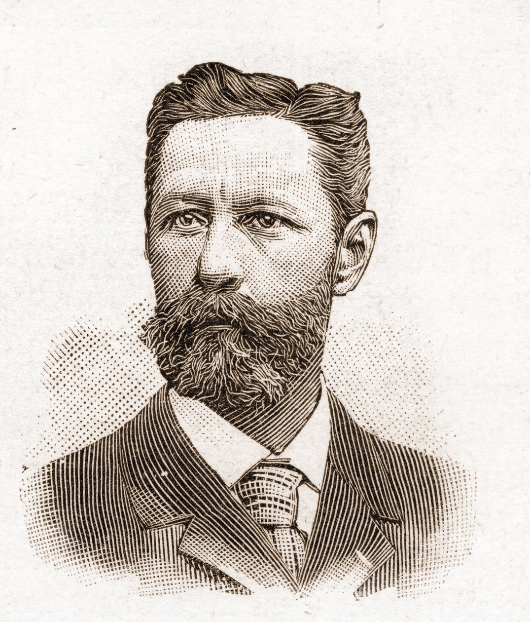 1895年的法兰西学院成员：法国作家尤金-梅尔基奥（Eugene Melchior）-德-沃格（1848-1910）的画像。 作者 未知艺术家