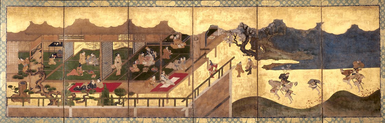 欢乐（纸本水墨、设色、金箔） 作者 未知艺术家
