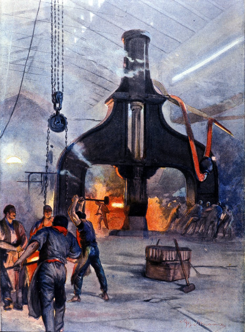 1890 年的金属工厂 Ansaldo。 作者 未知艺术家