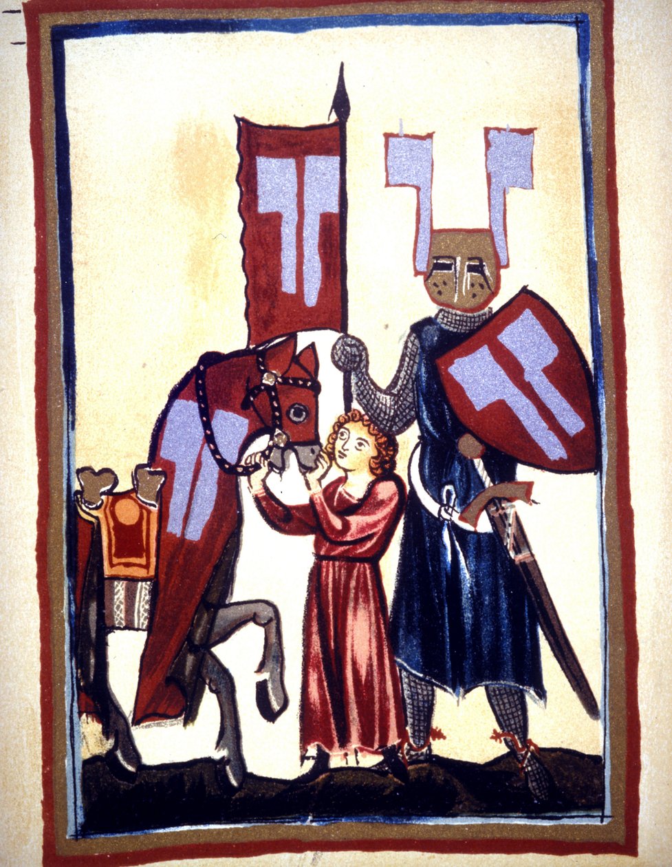 Miniature of the Codex “Manesse”, or “Manessesche Liederhandschrift”, which is a manuscript made in Alsace between 1300 and 1330 for a notable Zurich. Representation of Wolfram von Eschenbach, a German poet, who wrote the novel “” Parzival”” between 1200 a 作者 未知艺术家