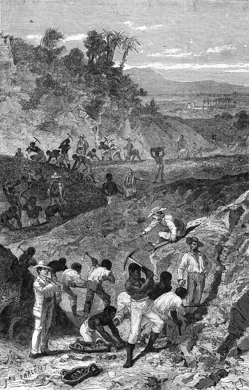 1869年在非洲开采钻石矿。 作者 未知艺术家