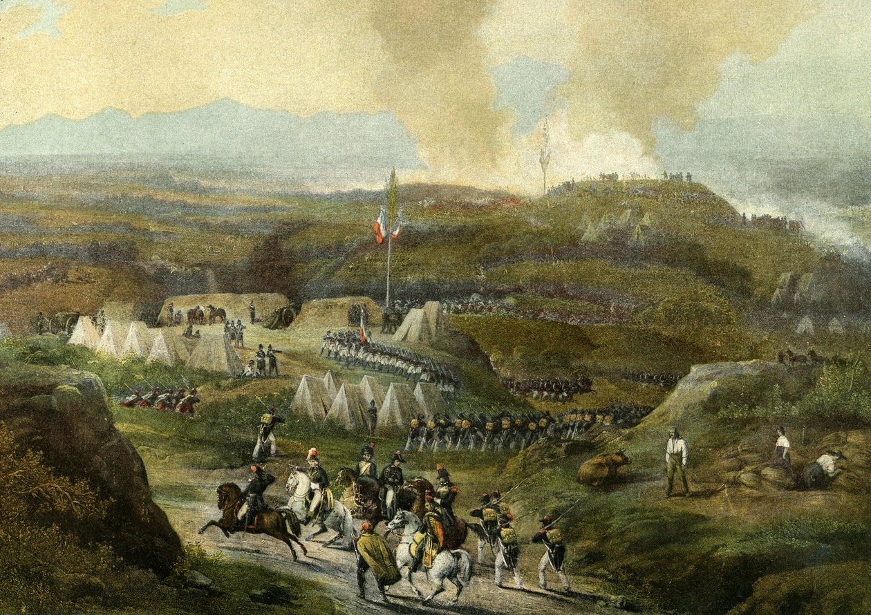 1793 年拿破仑战役：1793 年 9 月 18 日恢复东方比利牛斯军团佩雷斯托特营。版画 1868 年 作者 未知艺术家