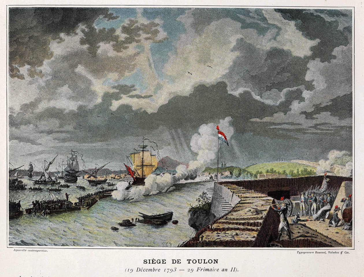 海战。1793年12月19日围攻土伦 - 在 "拿破仑的海战" 作者 未知艺术家