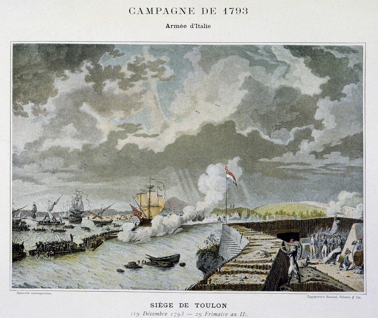 海战。1793年围攻土伦 - 在 "拿破仑的海战" 作者 未知艺术家