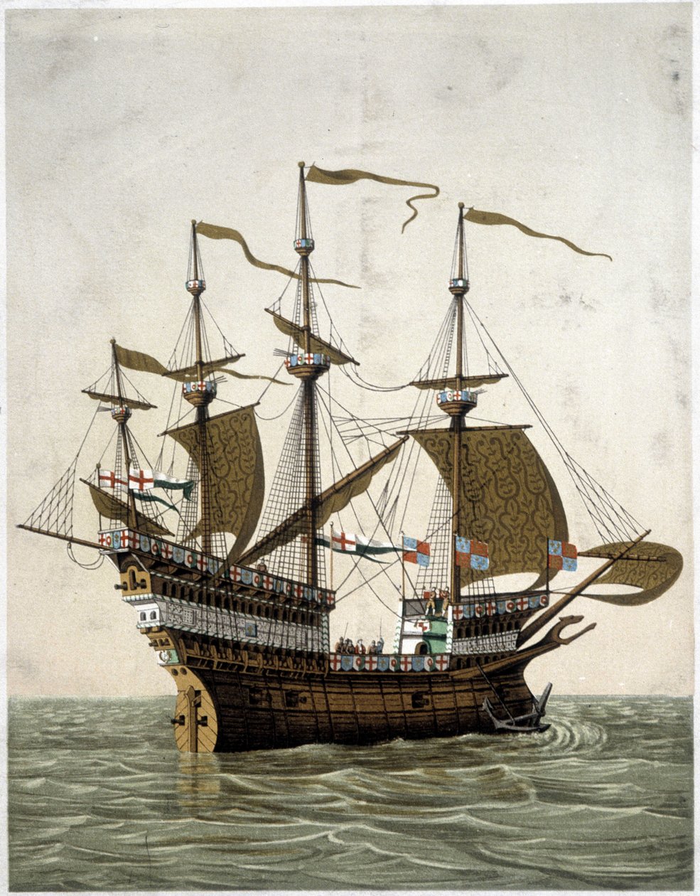 英国亨利八世（1520年）的中殿--根据J. Holbein的说法 作者 未知艺术家
