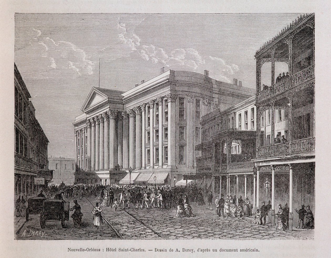 新奥尔良（New Orleans）：Hotel Saint-Charles（圣查尔斯）——《环游世界》，1876年第二学期 作者 未知艺术家