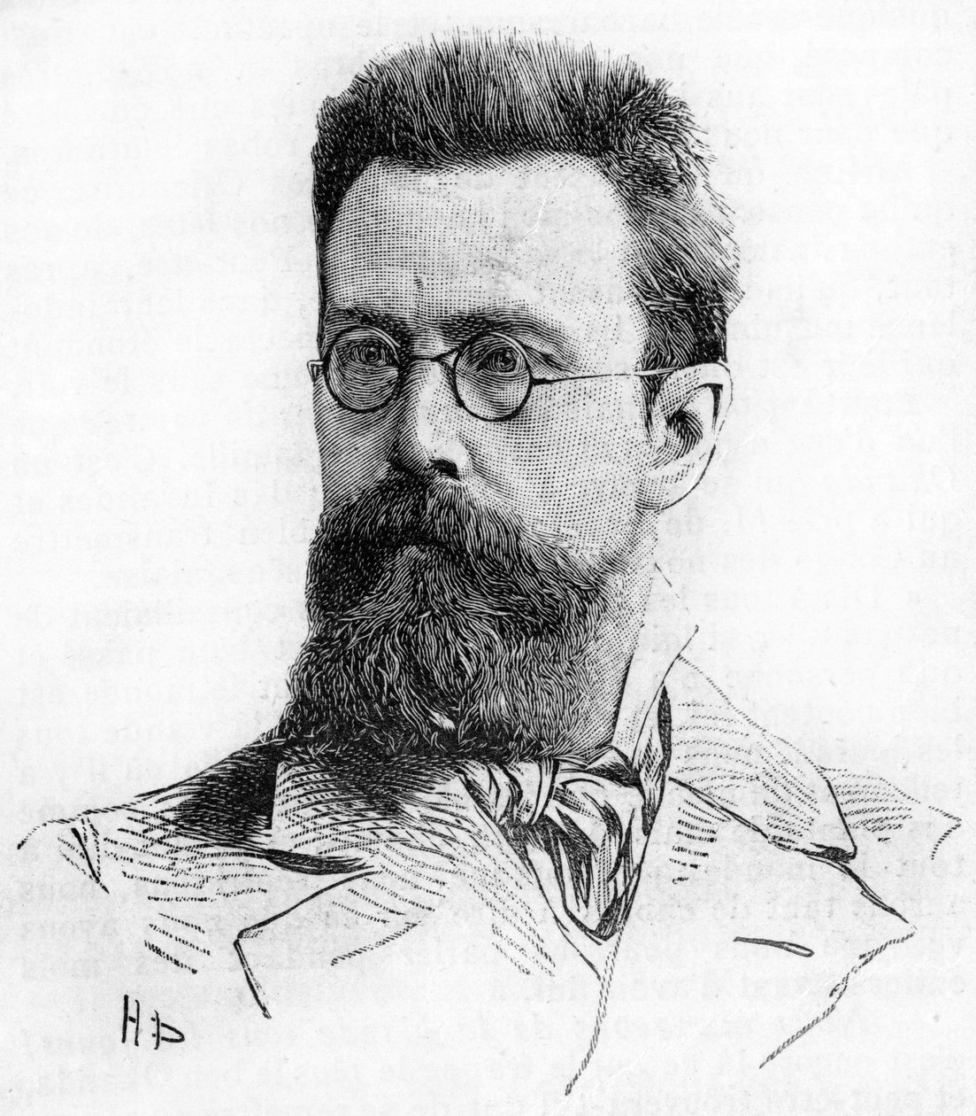尼古拉（尼古拉）-里姆斯基-科萨科夫（Rimsky-Korsakov）（1844-1908），俄罗斯作曲家。1889年的雕版画。 作者 未知艺术家