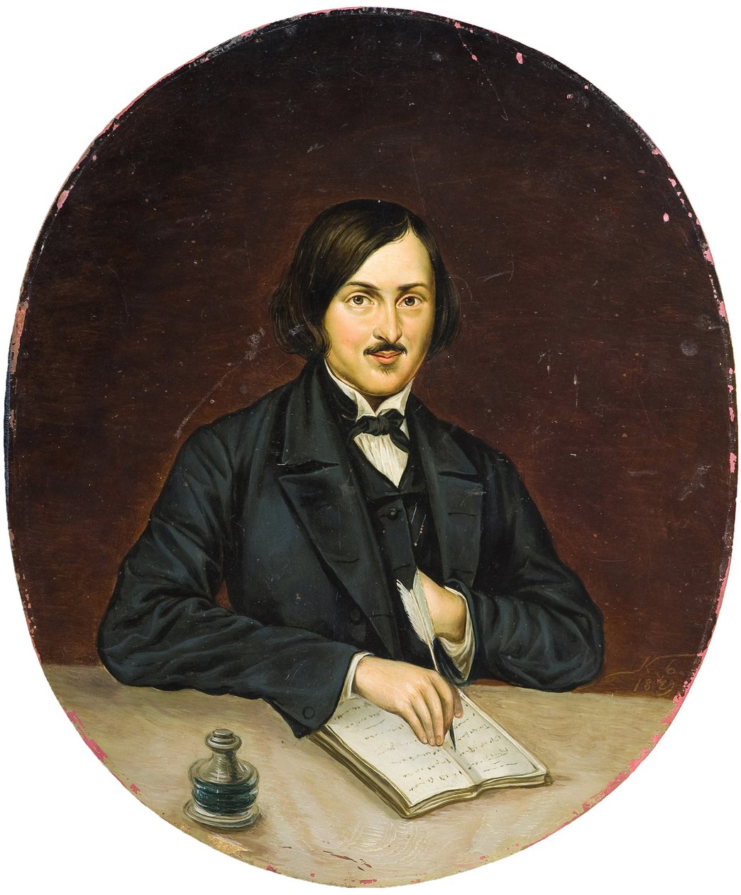 尼古拉-果戈理--作家尼古拉-果戈理（1809-1852）的肖像，匿名。布面油画 作者 未知艺术家