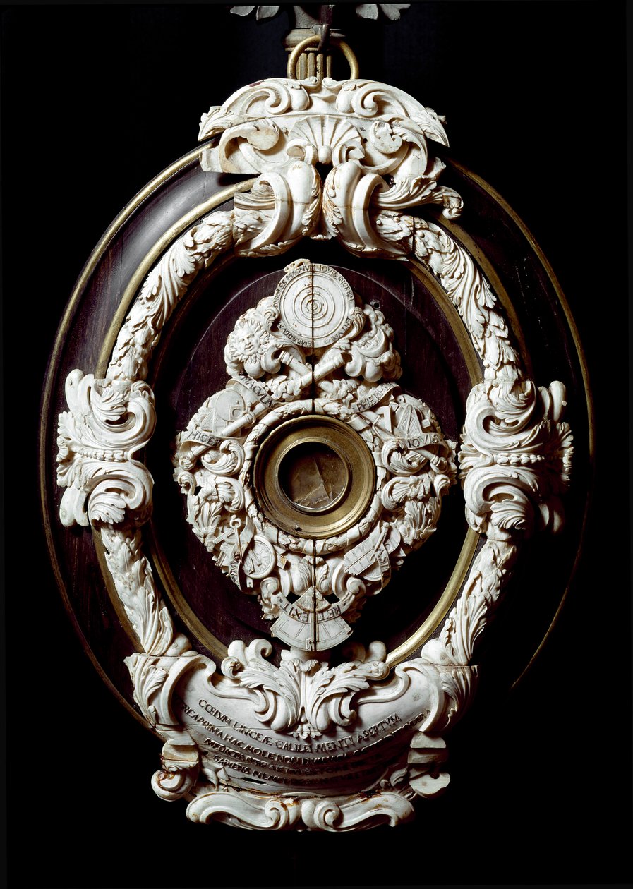 Galilee 或 Galileo Galilei (1564-1642) 的天文表圈的物镜。 1609-1610。 科学史博物馆，佛罗伦萨 作者 未知艺术家