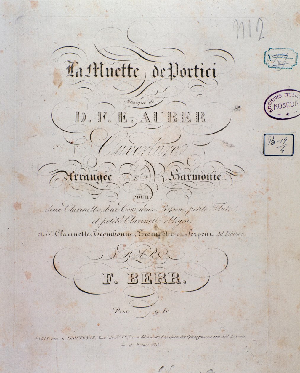 Opening of the opera La muette de Portici by D. F. Auber 作者 未知艺术家