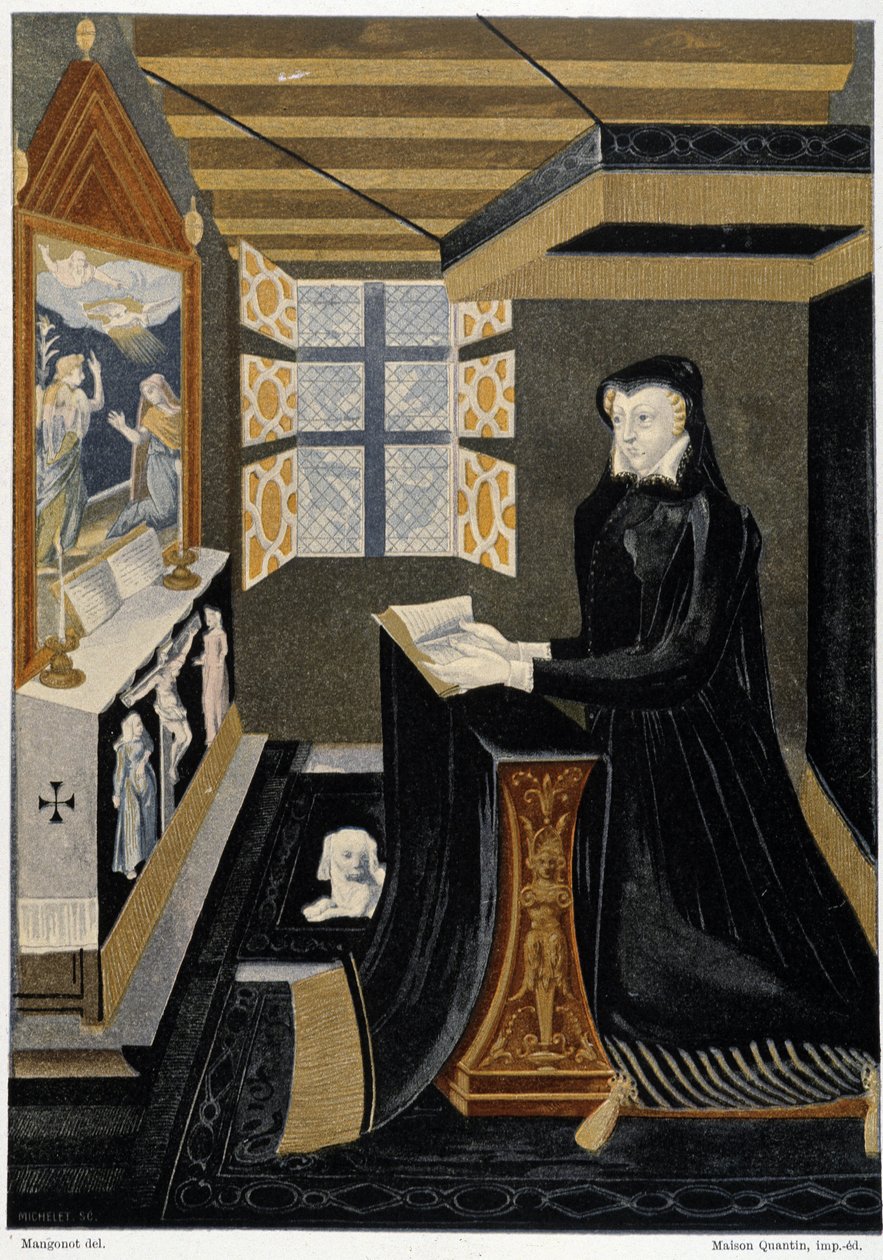 凯瑟琳-德-美第奇王后（Caterina de Medici）的讲堂（王后在祈祷）--基于16世纪的珐琅，克吕尼博物馆 作者 未知艺术家