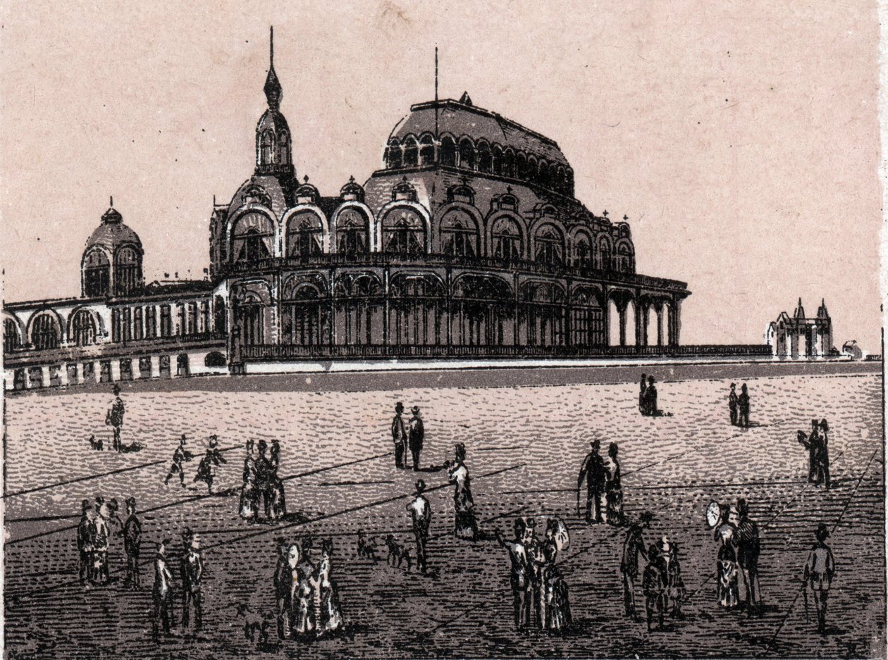 比利时奥斯坦德(Ostend)：库尔萨-迪格(赌场)的景色。载于《世界图解168景》无日期(19世纪末) 作者 未知艺术家