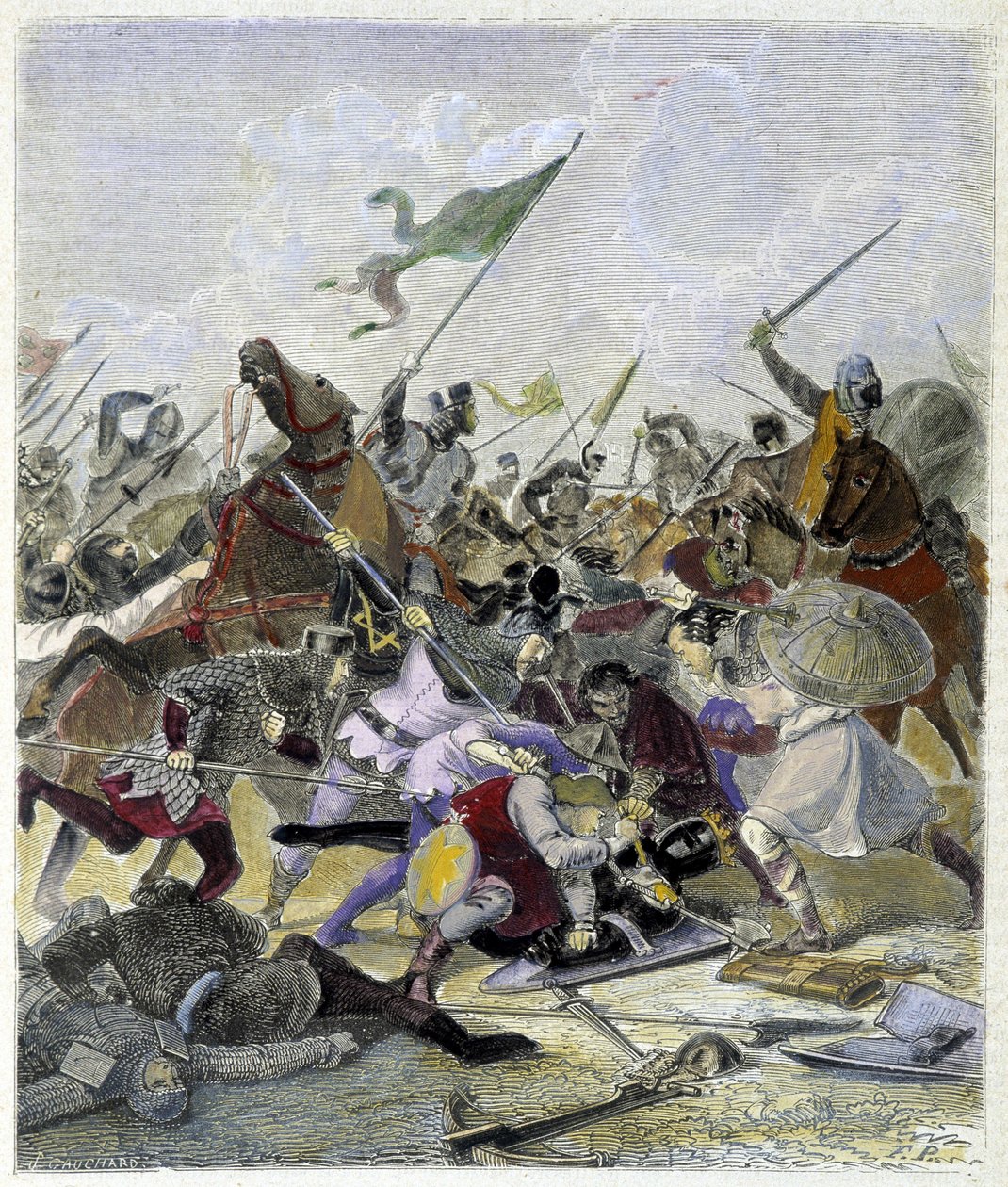 Othon 1er (912-973) 对罗马的叛乱者感到惊讶 - 在“Histoire des popes”中，作者 Maurice Lachatre 作者 未知艺术家