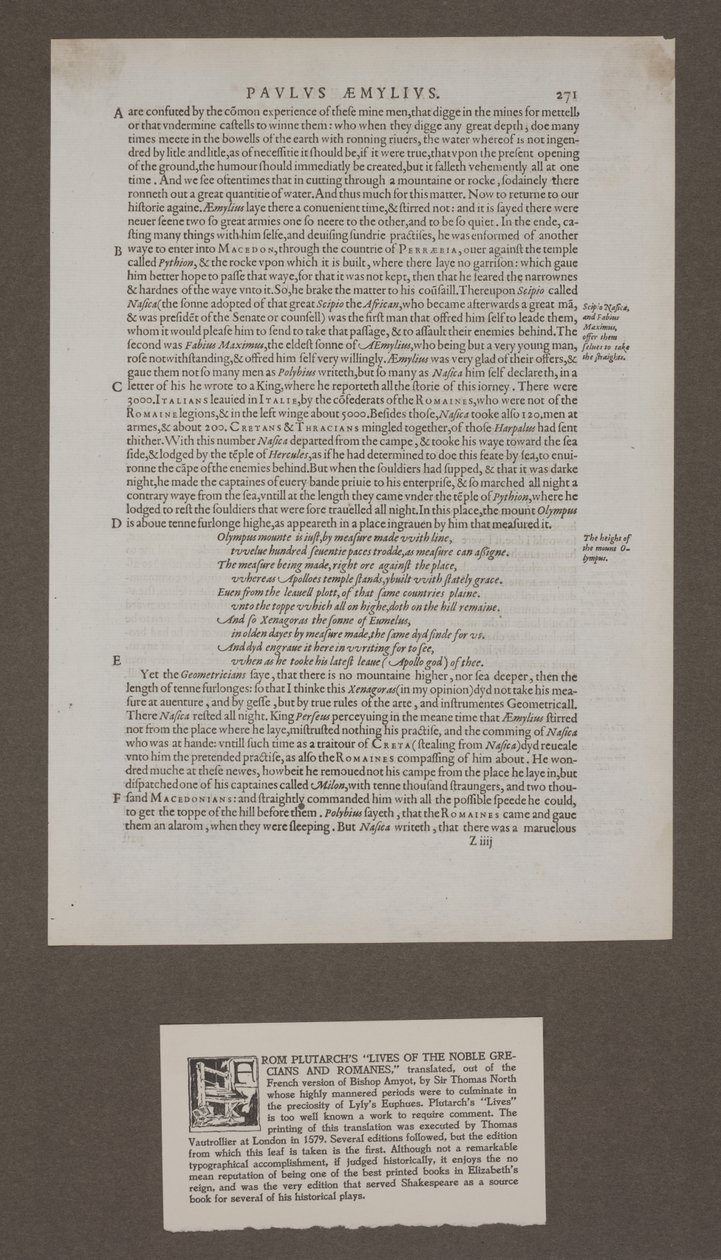 摘自普鲁塔克（Plutarch）的“贵族希腊人和罗马人的生活”中的第271页 作者 未知艺术家