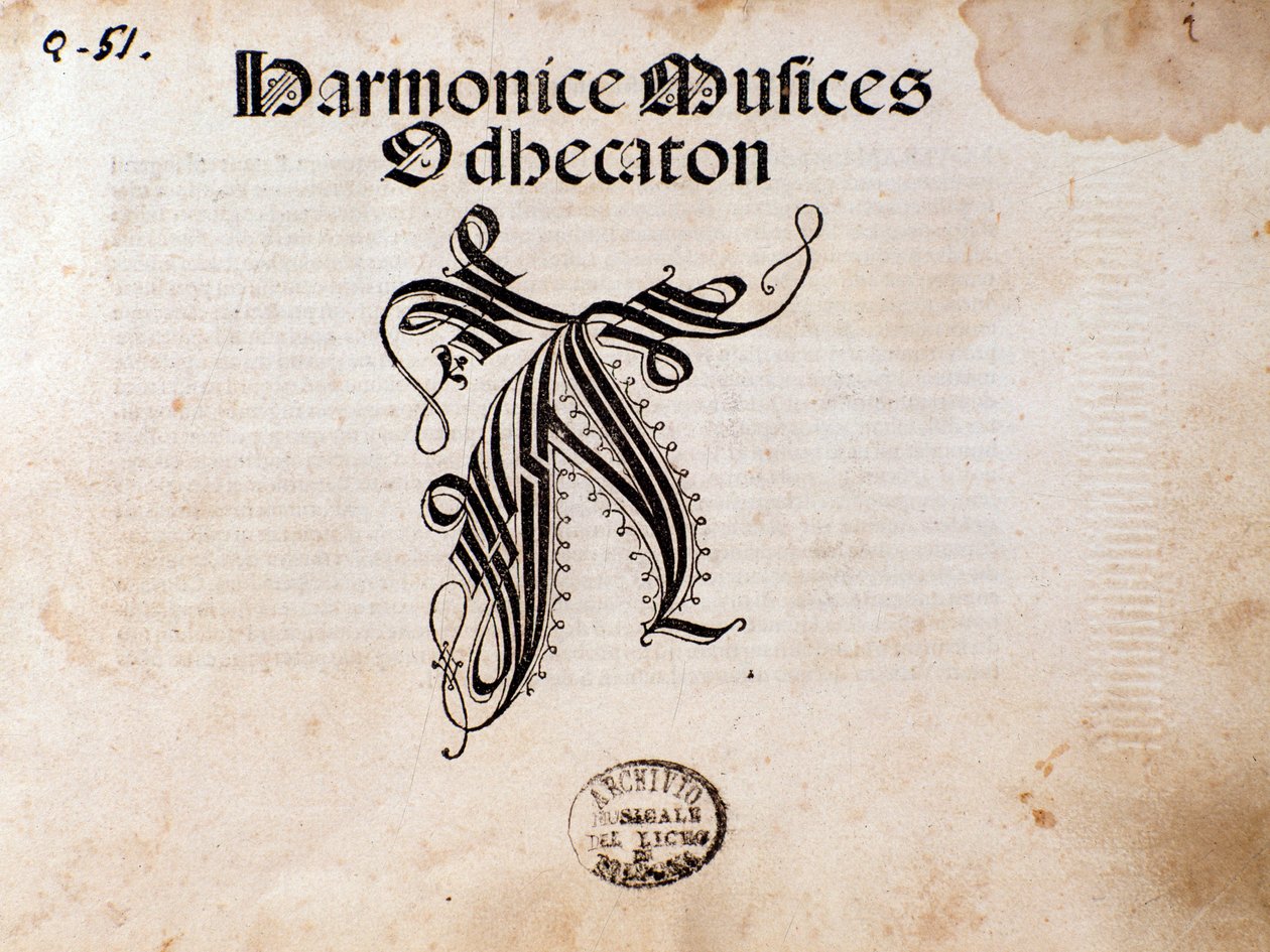 Ottaviano Petrucci (1501) 和声音乐 Odhecaton 的乐谱页面 作者 未知艺术家