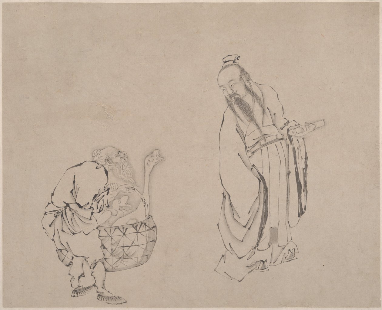 绘画，20 世纪（画册中的树叶；纸上墨迹） 作者 未知艺术家