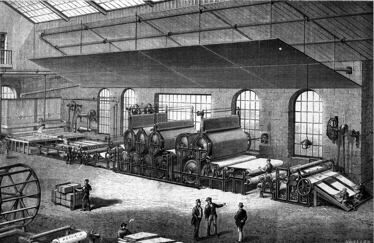 Paper making in the 19th century. 作者 未知艺术家