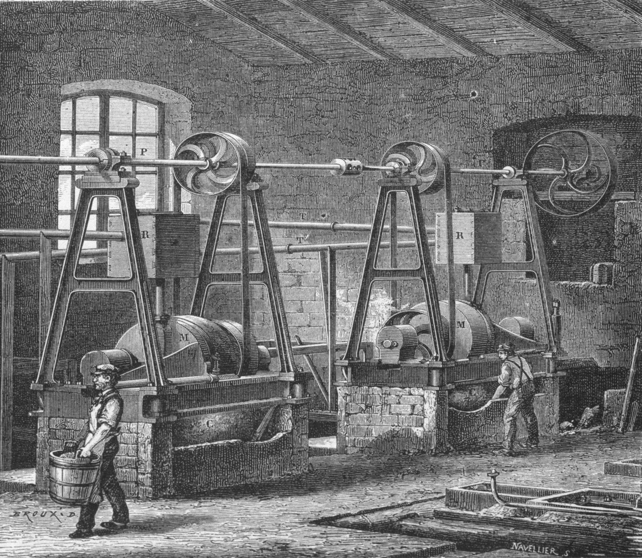 Paper making in the 19th century. 作者 未知艺术家