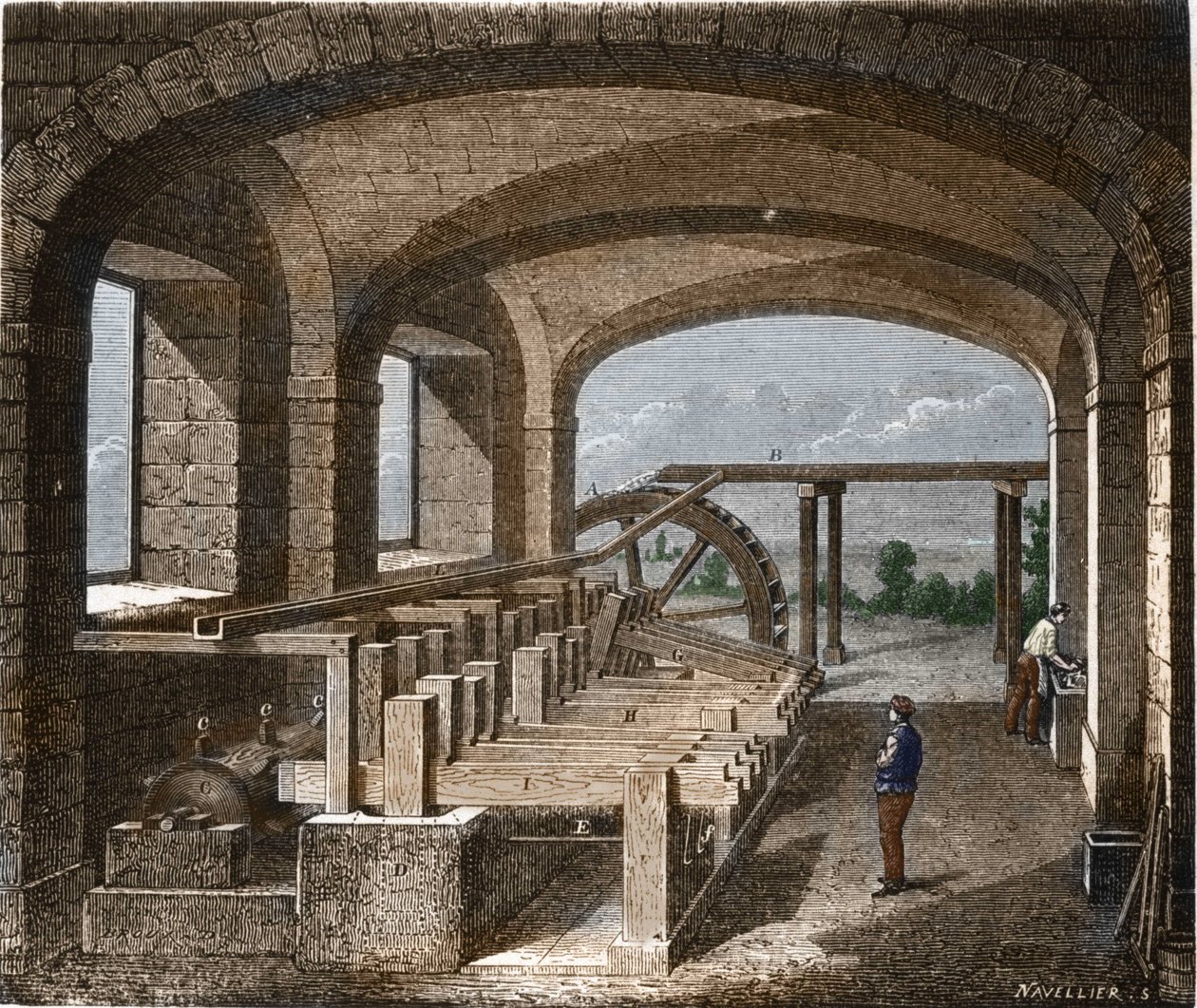 Paper making in the 19th century. 作者 未知艺术家
