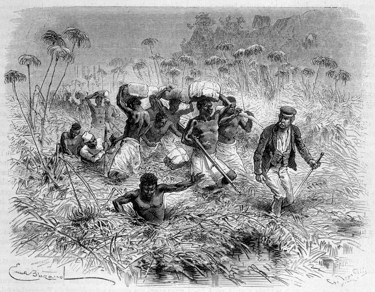 利文斯通及其搬运工通过 Chisera 号的航程——“利文斯通的最后一次航行 1866-1873”，“环游世界”，第 2 部分。 1875年 作者 未知艺术家