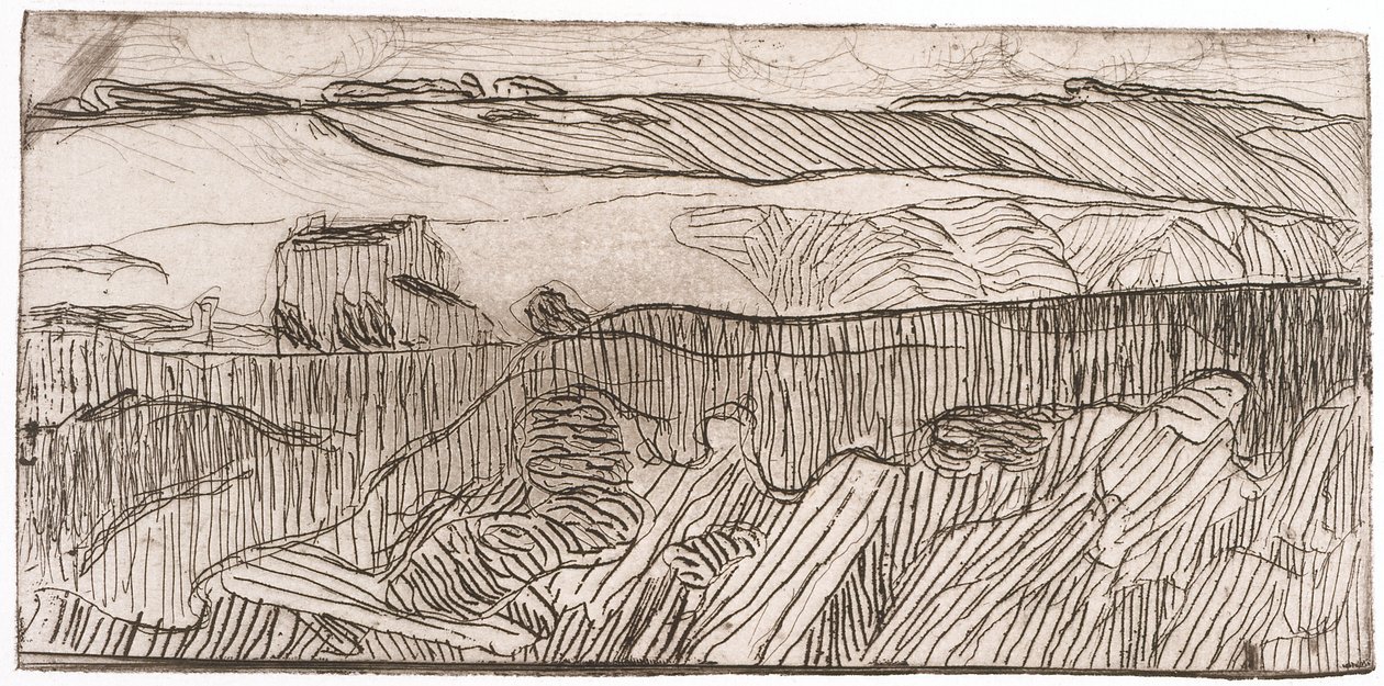 Paysage Rayé（条纹风景）（蚀刻版画） 作者 未知艺术家