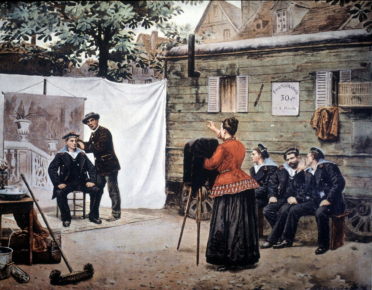 1890 年在法国旅行的摄影师。 作者 未知艺术家